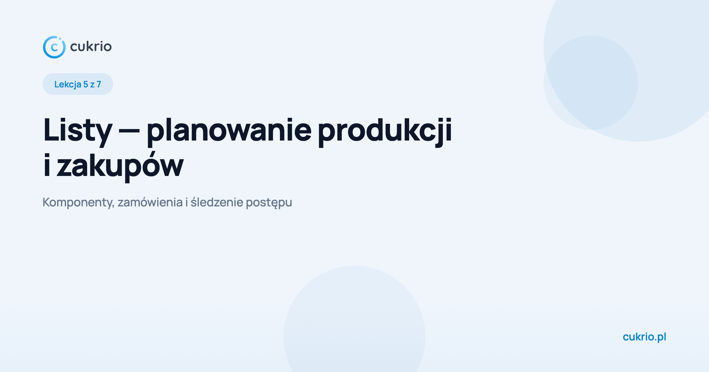 Listy — planowanie produkcji i zakupów